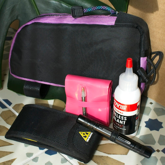 Top Tube Bag - Black & Lilac